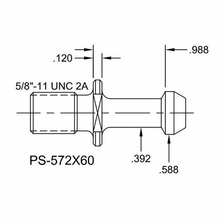 TJ DAVIES CO Solid Retention Knob PS-572X60